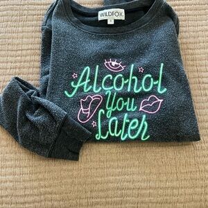 Wildfox Gray Sweatshirt with Vibrant Graphic